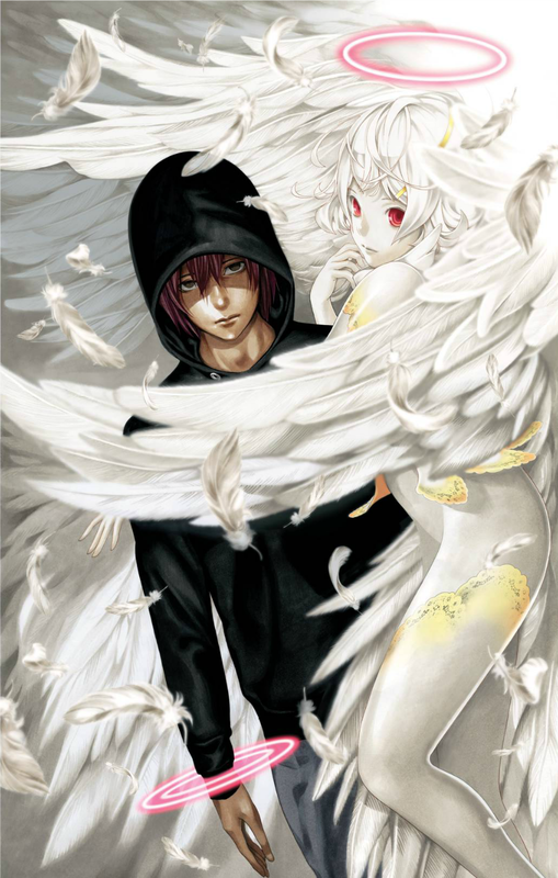 Platinum End Mirai Kakehashi and Nasse the Angel from first chapter