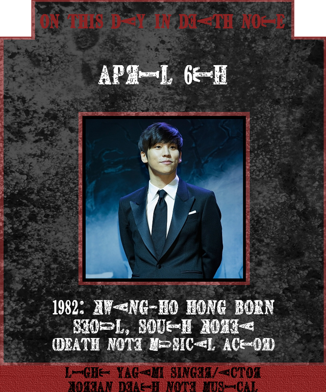 April 6th 1982: Korean Death Note Musical Kira actor Kwang-Ho Hong born