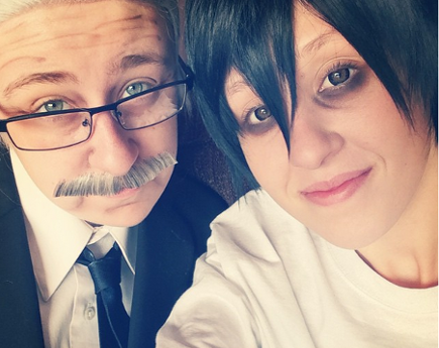 Death Note Watari and L cosplayers CupofSquirrel