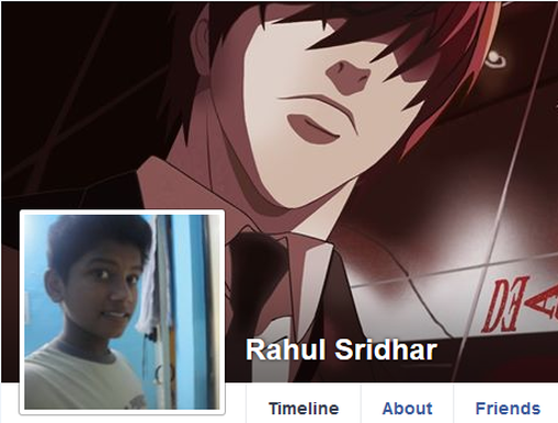 Rahul Sridhar Facebook Death Note banner