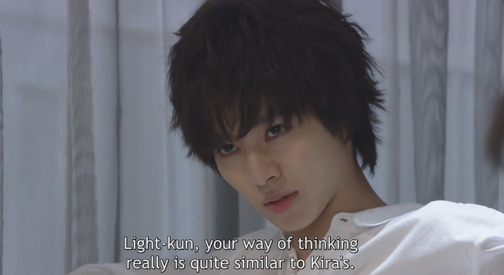 Death Note's L observing that Light thinks like Kira
