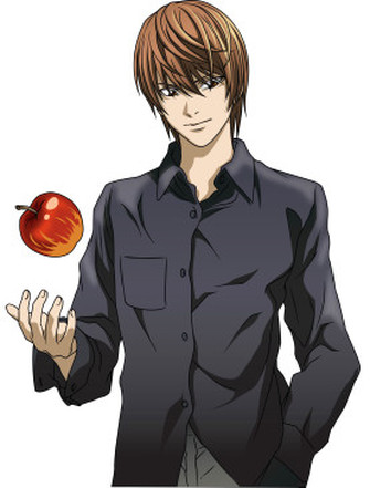 Death Note's Kira with apple