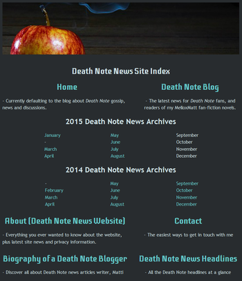 Image: Site Index for Death Note News