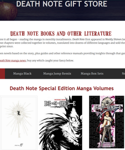 Death Note News Death Note manga gift store