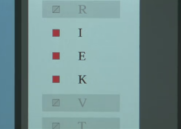 Wammy Letters R, I, E, K, V, T on L's screen in L Change the World