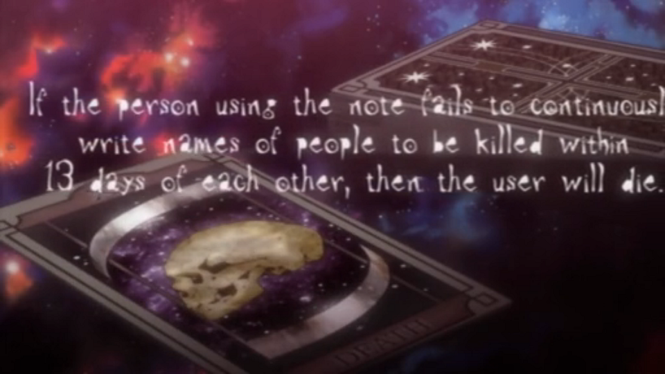 Death Note anime episode 30 Death card tarot