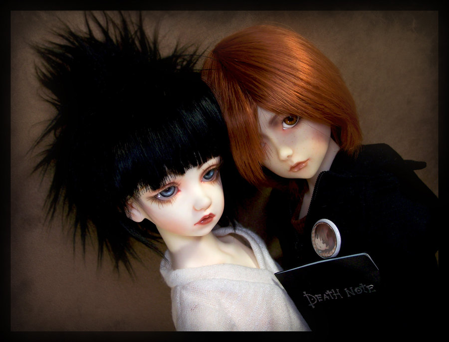 Death Note's L and Kira Ball Joint Dolls by Maru-light