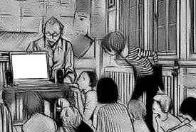 Death Note Matt inspecting computer as a child
