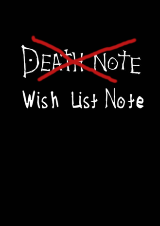 Death Note Wish List Note