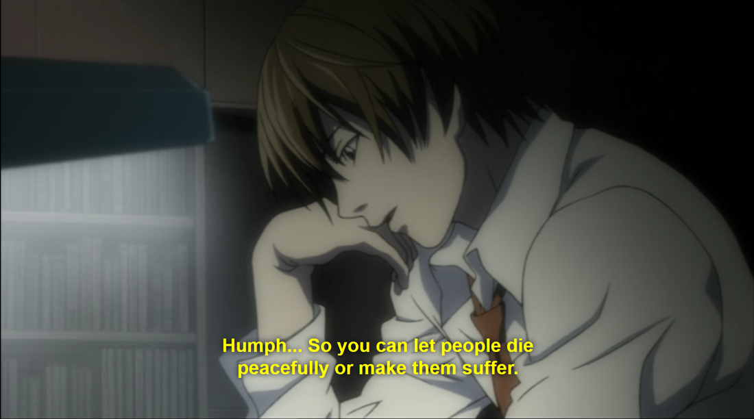 Light Yagami learning about his Death Note (anime)