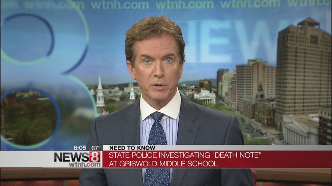 Image: News report of a real world Death Note in Connecticut