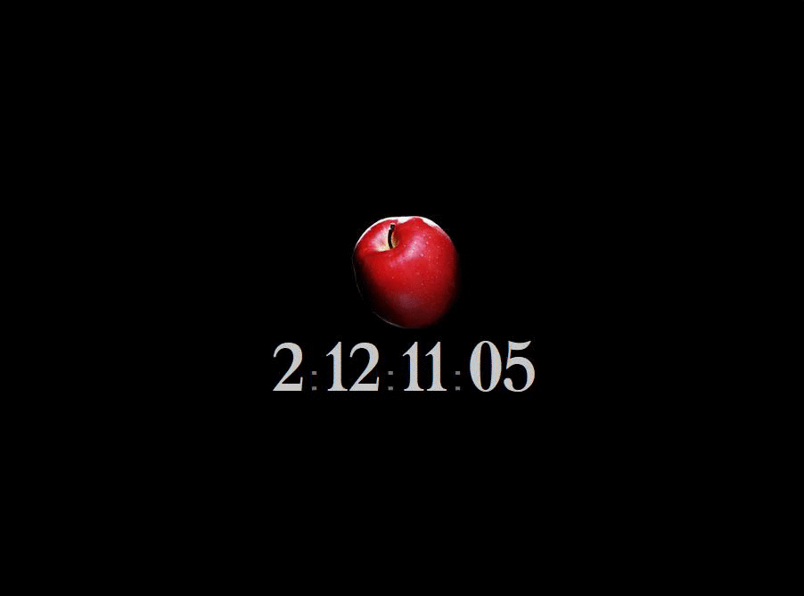 Gif showing the timer on the Japanese live action Death Note film site Sept 11th 2015