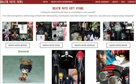 Screenshot - Death Note Gifts at Death Note News 9th Dec 2015