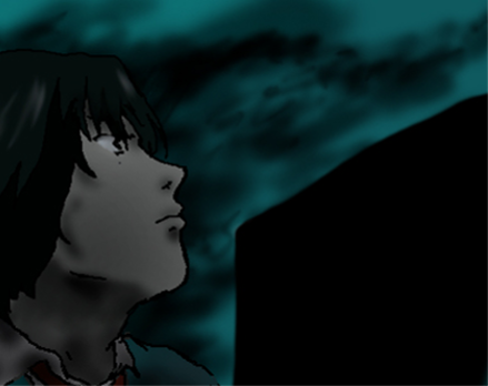 Detail from Ziferonan's Gloomy Day Death Note Matsuda fan-art