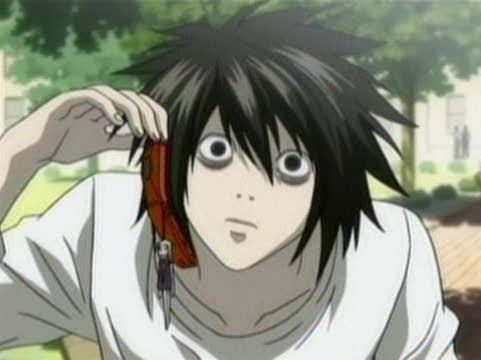 Anime Death Note L on the phone