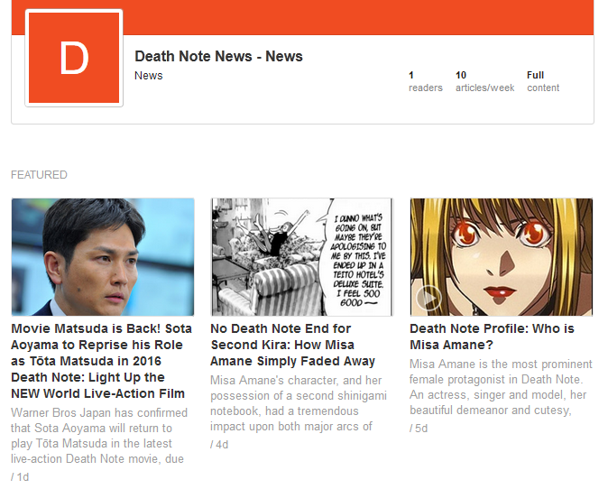 Death Note News on Feedly