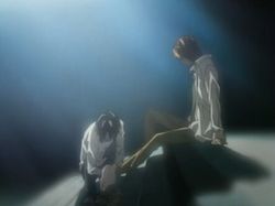 Death Note anime L washing Light's feet