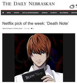 The Daily Nebraskan Death Note review Nov 18th 2015