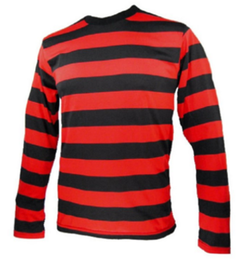 Red and black striped long-sleeved Matt cosplay Death Note shirt