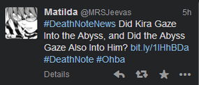 Death Note News Tweet