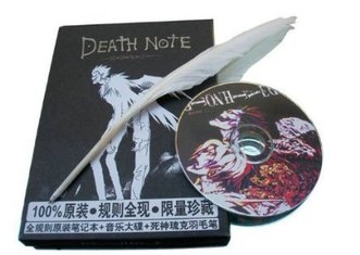 Ryuk Death Note Cosplay notebook and feather pen with DVD