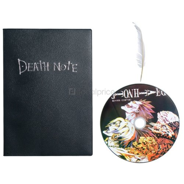 Death Note notebook replica with feather pen and DVD