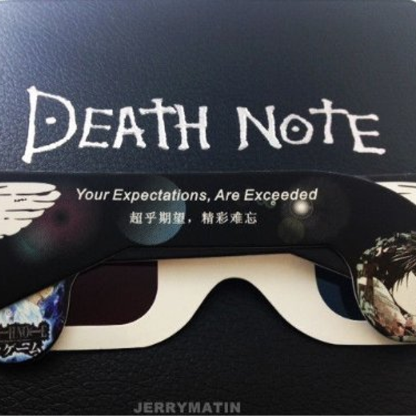 Death Note cosplay notebook with shinigami eyes 3D glasses